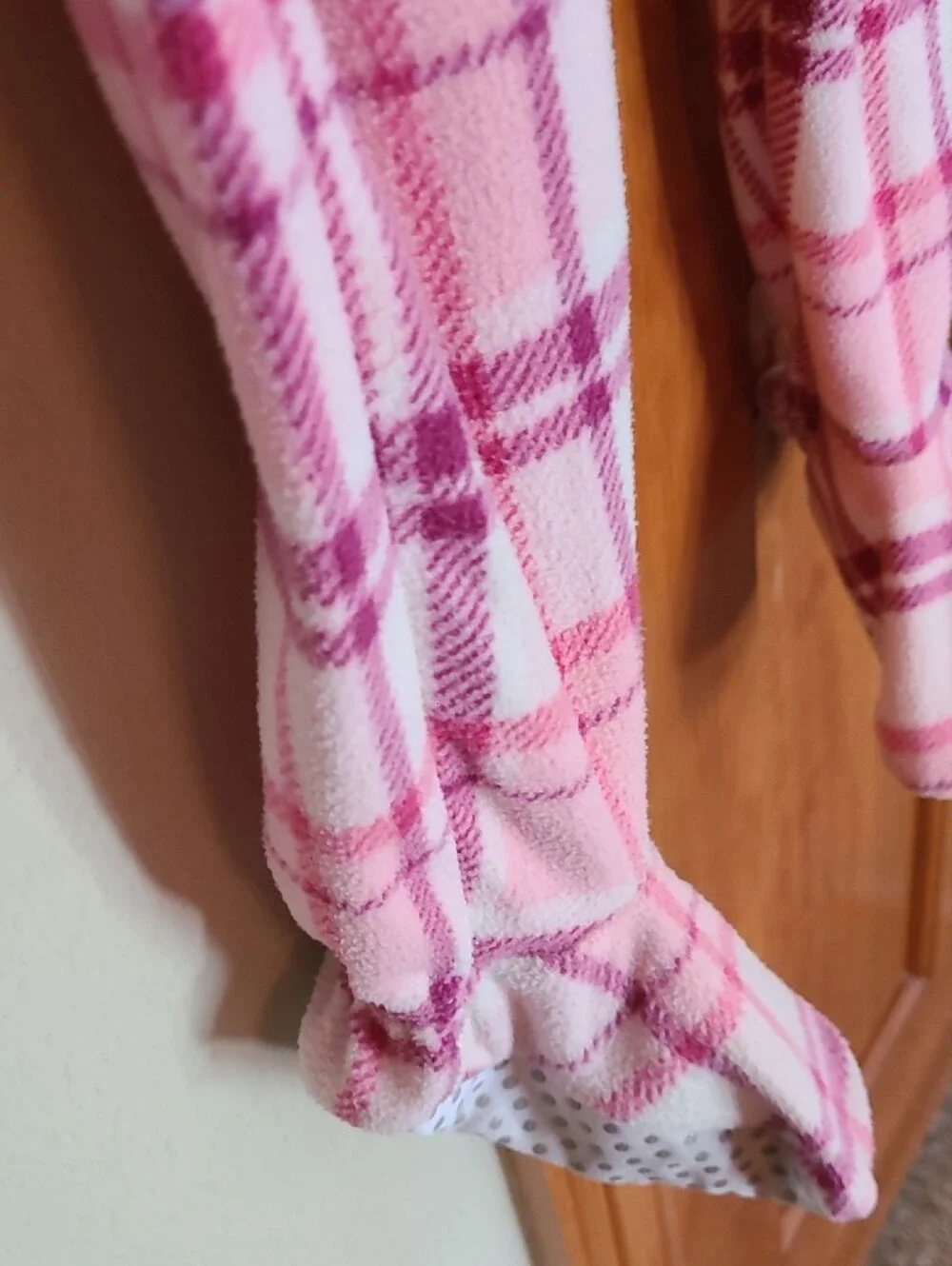Pj Place Pink Plaid Kids One-Piece Footed Pajamas Size 5T